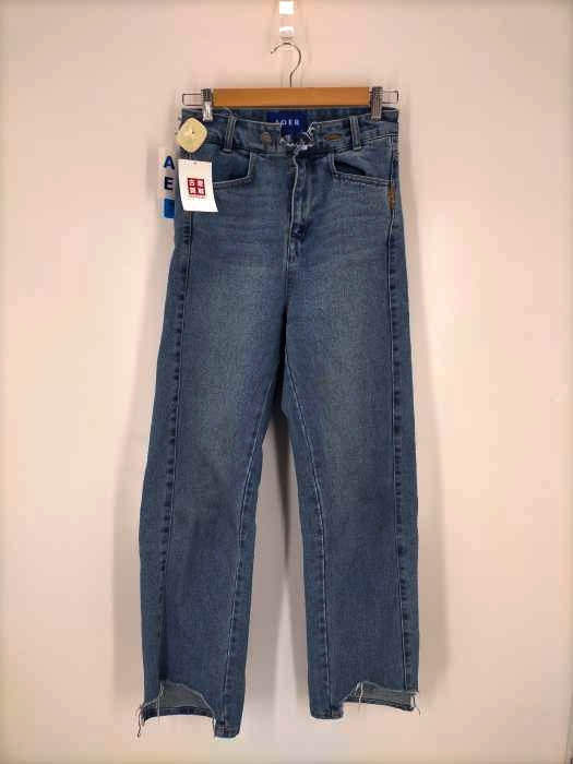 ADER error(アダーエラー) 21SS 裾カットオフデザインダメージ加工ウォッシュデニム メンズ  A1