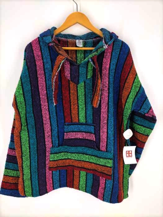 USED古着(ユーズドフルギ) マルチストライプ メキシカンパーカ メンズ import：L import：L