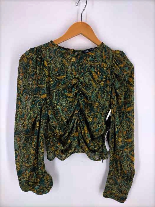 ZARA(ザラ) ボリュームスリーブ ペイズリーシアーブラウス レディース import：XS import：XS