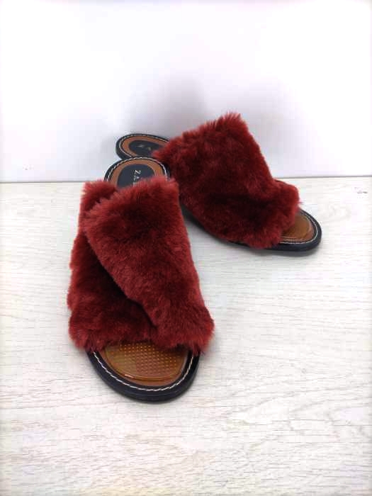 ZARA TRF(ザラティーアールエフ) オープントゥ ファーサンダル レディース EUR：37 EUR：37