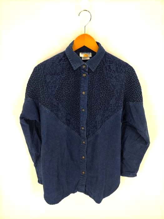 USED古着(ユーズドフルギ) OLD USA製 Sunny South レース切替デニムシャツ レディース US:8 US:8