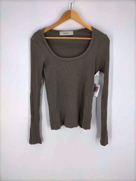 SOLOV(ソロヴ) 19SS コットンリブUネックカットソー レディース FREE FREE