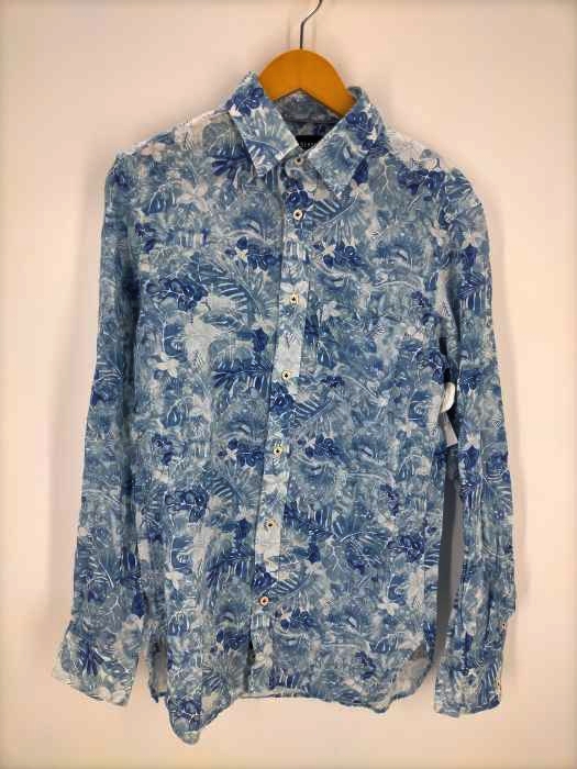 USED古着(ユーズドフルギ) BENSON NEW YORK（ベンソンニューヨーク）ボタニカル柄 リネンシャツ メンズ import：XS import：XS