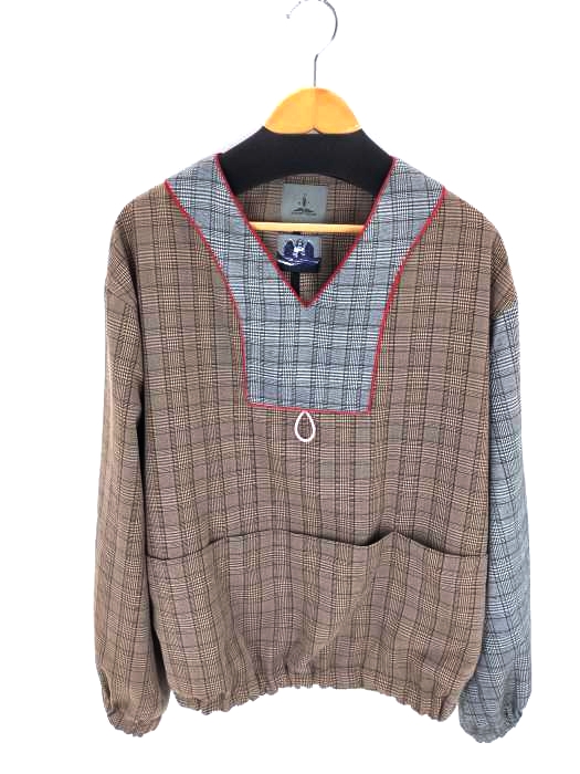 Boramy Viguier(ボラミーヴィギエ) Vネック グレンチェック切替 スモックプルオーバー メンズ import:L import:L