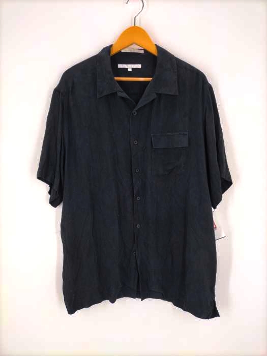 PERRY ELLIS(ペリーエリス) 90S ブラック シルク ボックスシルエット オープンカラーシャツ メンズ import:M import:M