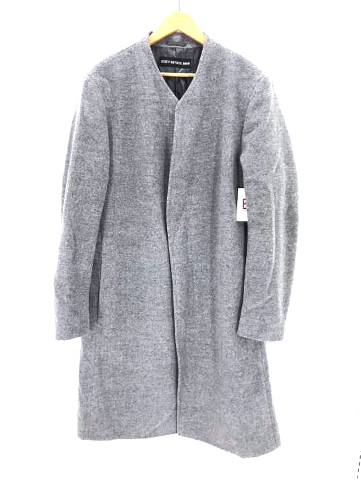 イッセイミヤケメン ISSEY MIYAKE MEN ノーカラーウール比翼 ビーバーコート メンズ 表記無 表記無