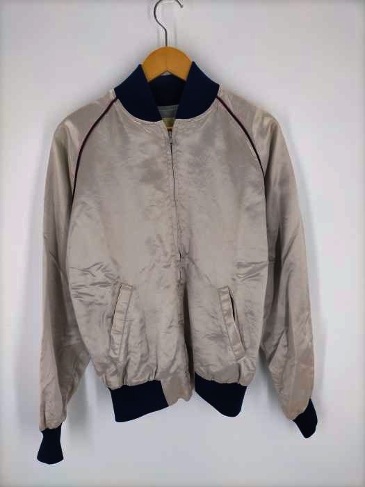 USED古着（ユーズドフルギ） 60S 棒タロン LOU GRANT バック刺繍 ジップアップサテンスタジャン メンズ アウター ジャケット