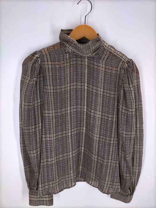 ZARA(ザラ) ガンクラブチェック ショルダーボタン シースルーブラウス レディース import：M import：M