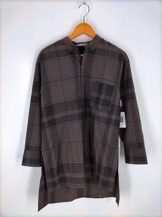GALERIE VIE（ギャルリーヴィー） 19SS バンドカラーチェック柄ロングシャツ レディース トップス カジュアルシャツ
