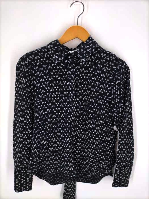 ZARA（ザラ） 総柄 ボウタイシャツ レディース トップス カジュアルシャツ