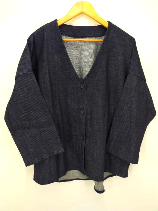 PATTERNTORSO(パターントルソー) インディゴ ノーカラーデニムジャケット レディース アウター ジャケット