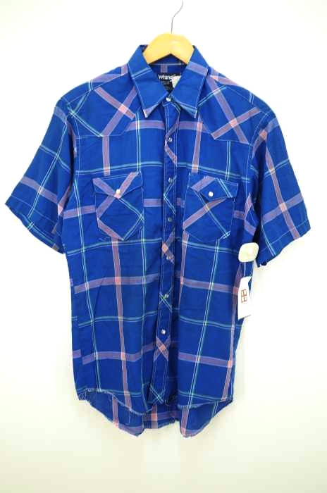 Wrangler(ラングラー) 青タグ スナップボタン半袖チェックシャツ メンズ  15?