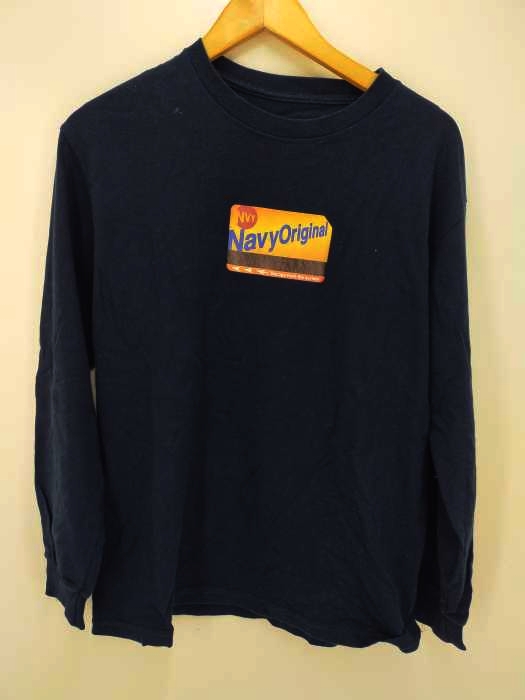 USED古着（ユーズドフルギ） Navy Original ESCAPE FROM THE SYSTEMプリントTシャツ メンズ トップス Tシャツ・カットソー