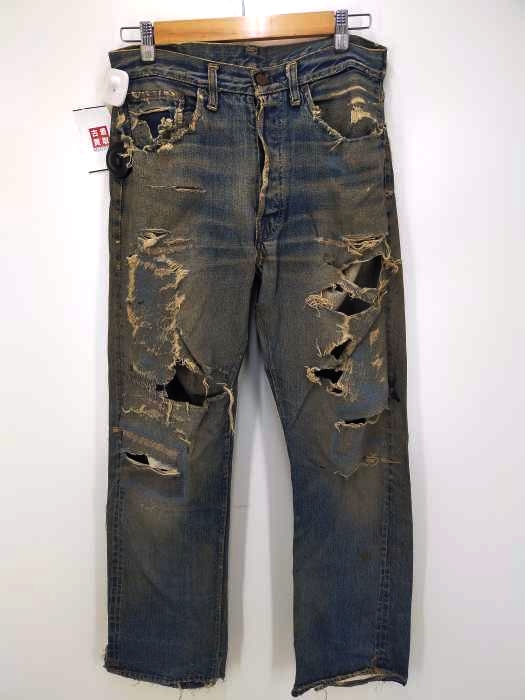 Levis（リーバイス） ビッグE ボタン裏J Vステッチ入り リベット裏アルミ素材 ボタンフライダメージデニム メンズ パンツ デニム