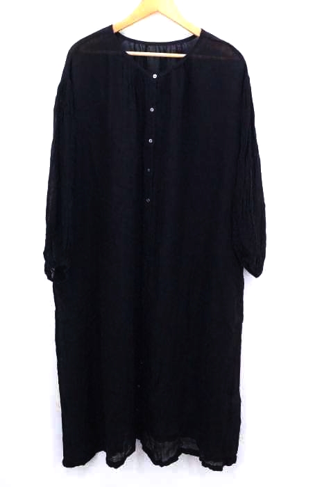 nest Robe(ネストローブ) リネンガーゼ ギャザー前開きワンピース  