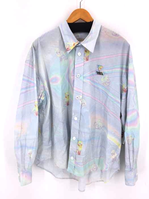MAISON KITSUNE(メゾンキツネ) 20SS Multicolor Hologram Fox Print Casual Shirt メンズ トップス カジュアルシャツ