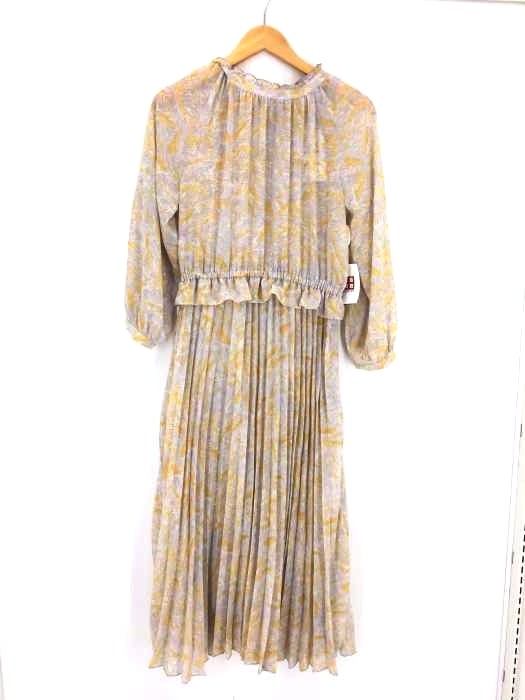 Rope Picnic（ロペピクニック） プリーツコンビフラワーワンピース レディース ワンピース マキシ