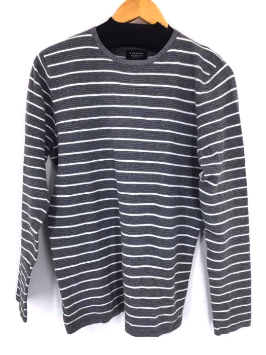 ZARA MAN(ザラマン) L/S ボーダーニットカットソー メンズ import：M import：M
