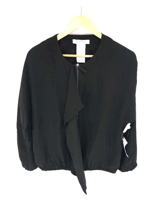 MAX MARA(マックスマーラ) 白タグ フロントデザイン シルク ノーカラーブルゾン レディース JPN：38 JPN：38