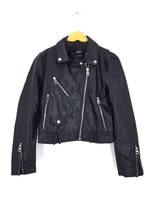 ZARA(ザラ) フェイクレザー ダブルライダースジャケット レディース import：S import：S