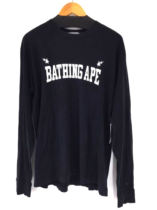 A BATHING APE(アベイシングエイプ) ロゴプリント ロングスリーブカットソー メンズ トップス Tシャツ・カットソー