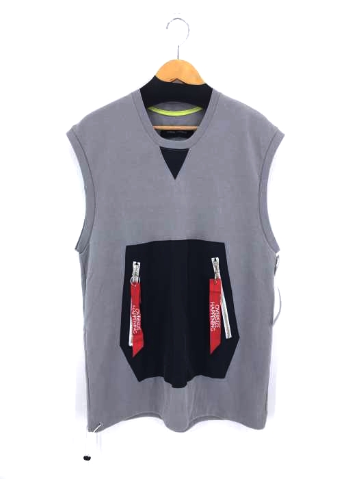 OVERSIZE HAPPENING(オーバーサイズハプニング) ジップポケット ノースリーブトレーナー スウェット メンズ トップス スウェット・トレーナー