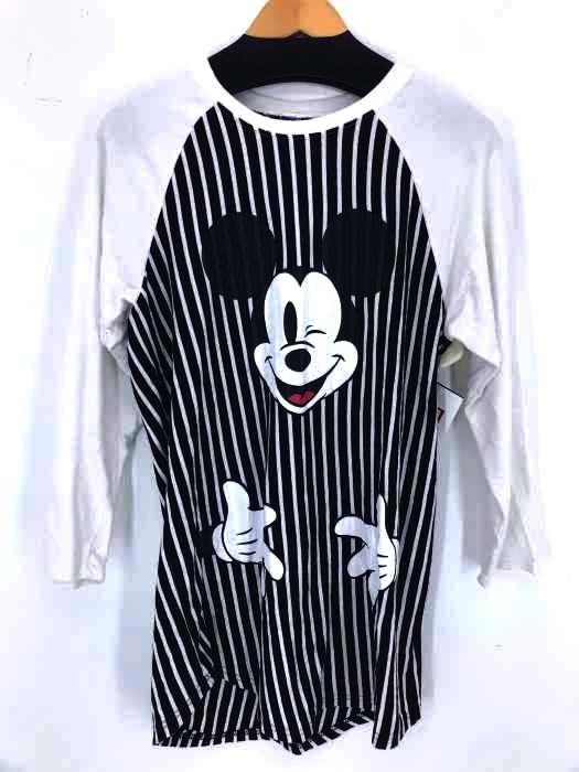 USED古着(ユーズドフルギ) クルーネックラグランストライプキャラクター長袖Tシャツ レディース 表記無 表記無