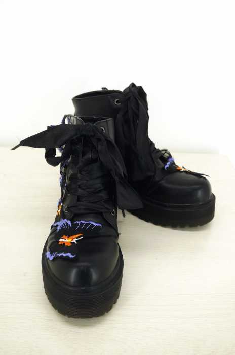 YRU(ワイアールユー) BETTERFLY BLACK レースアップブーツ レディース シューズ ブーツ