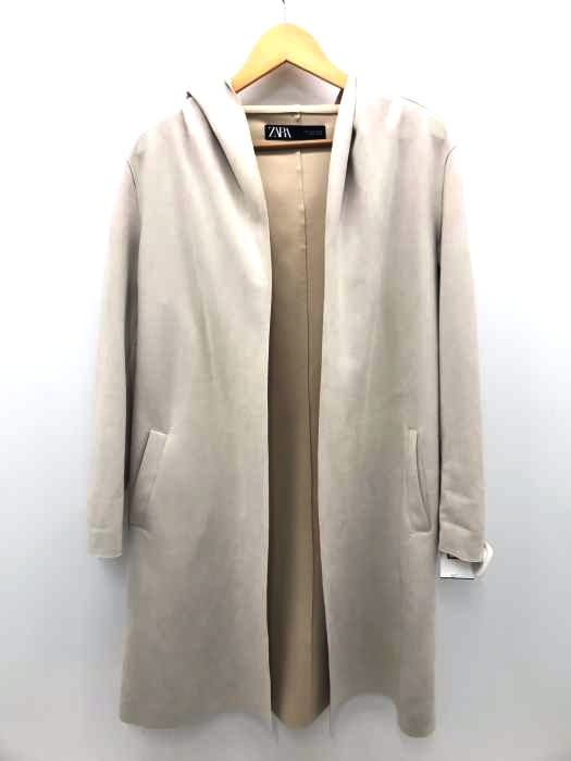ZARA(ザラ) ストレッチスウェードノーカラーガウンコート レディース import：S import：S