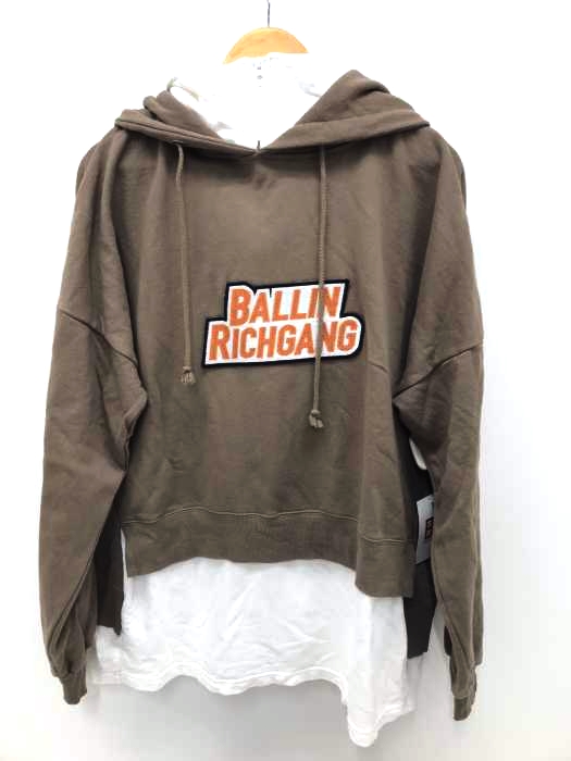 GYDA（ジェイダ） BALLINRICHGANG レイヤード スウェット パーカー ハーフファスナー レディース トップス パーカー