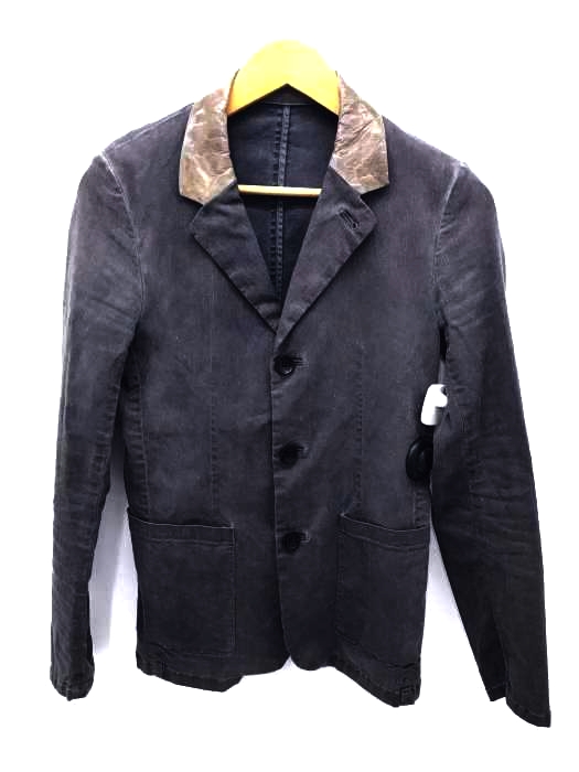 BACK LASH(バックラッシュ) 15SS 牛革カラー切替リネンテーラードジャケット メンズ JPN：S JPN：S