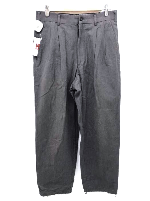 COMME des GARCONS HOMME PLUS(コムデギャルソンオムプリュス) AD1994 OF FBEAT HUMOR オフビートユーモア 縮絨期 裾カットオフコットンスラックス メンズ パンツ スラックス
