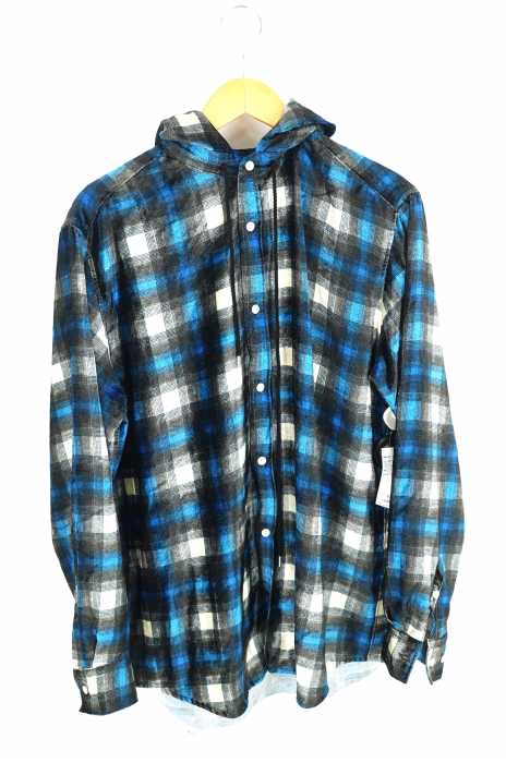 NEON SIGN （ネオンサイン） VELVET OMBRE CHECK SHRINK HOOD メンズ トップス その他トップス