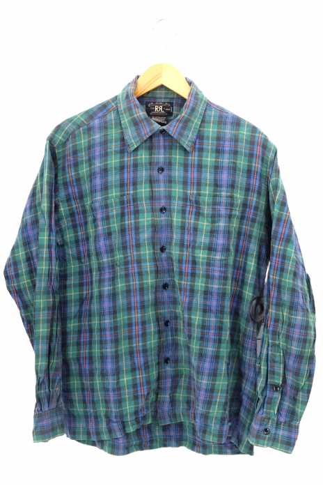 RRL RALPH LAUREN（ダブルアールエル ラルフローレン） タータンチェック 長袖オープンカラーシャツ メンズ トップス カジュアルシャツ