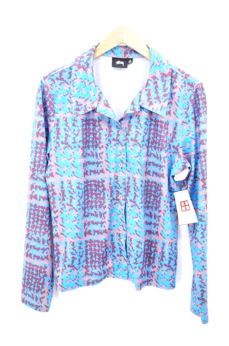 Stussy(ステューシー) 総柄 ボックスカット オープンカラーシャツ レディース  M