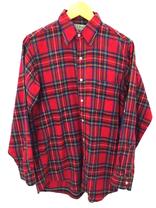 L.L.Bean（エルエルビーン） 90S USA製 レギュラーカラーチェックネルシャツ メンズ トップス カジュアルシャツ