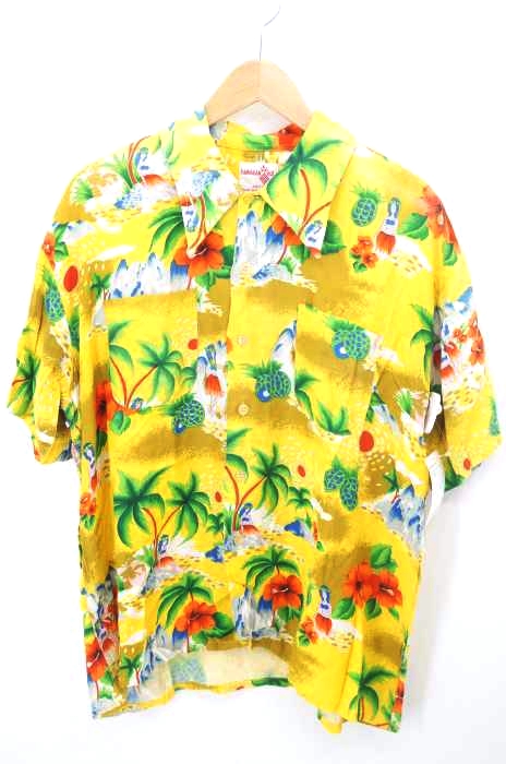 HAWAIIAN HOLIDAY(フルギ) 60S フラガール柄 アロハシャツ メンズ import：XL import：XL