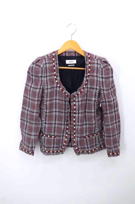 ISABEL MARANT Etoile（イザベル マランエトワール） ノーカラーチェック柄 テーラードジャケット レディース アウター ジャケット
