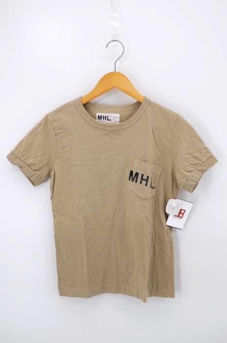 MHL. （エムエイチエル） PRINTED COTTON JERSEY T-SHIRTS ポケットロゴプリントTシャツ レディース トップス Tシャツ・カットソー