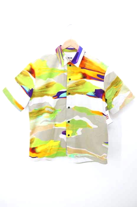MSGM（エムエスジーエム） CAMICIA SHIRT メルティングカラープリントシャツ メンズ トップス カジュアルシャツ