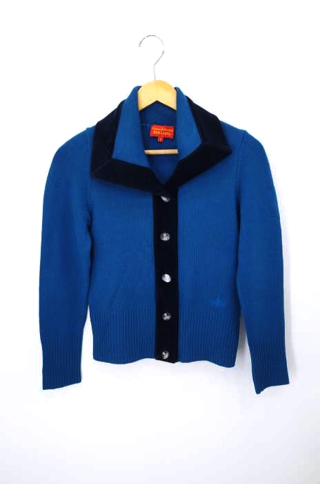Vivienne Westwood RED LABEL（ヴィヴィアンウエストウッドレッドレーベル） オーブボタン ベロア切替カーディガン レディース トップス カーディガン・ボレロ