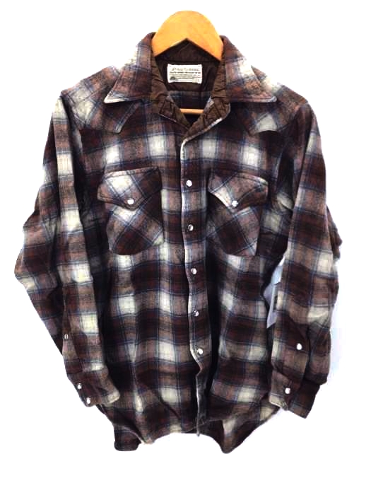 PENDLETON(ペンドルトン) 80S 白タグ ウールウエスタンシャツ メンズ import:L import:L