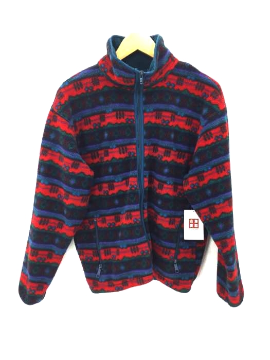 L.L.Bean(エルエルビーン) 70~80Sジップアップ総柄フリース メンズ 表記無 表記無