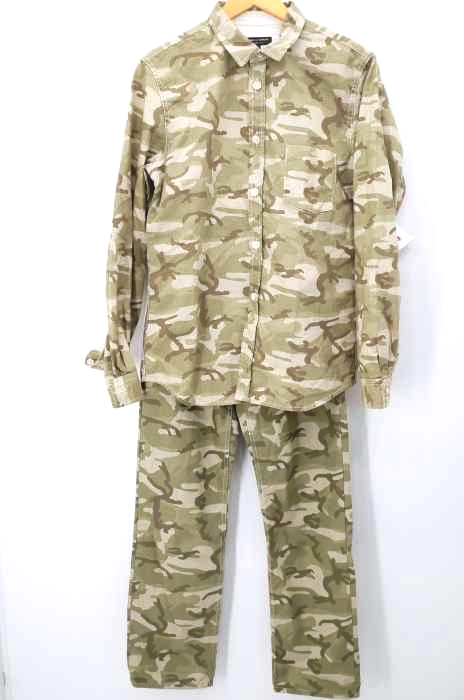 COMME des GARCONS HOMME PLUS（コムデギャルソンオムプリュス） AD2013 セットアップ リップストップ デザインボタンカモ柄長袖シャツ カモ柄ワークパンツ メンズ セットアップ カジュアルセットアップ