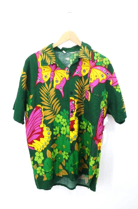 USED古着(ユーズドフルギ) サイケデリック ボタニカル柄  アロハシャツ メンズ import：XL import：XL