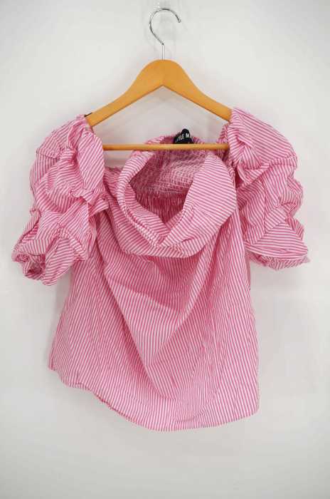 STYLE MAFIA（スタイルマフィア） ストライプ変形オフショルダーブラウス Nolita Pink Top レディース トップス シャツ・ブラウス