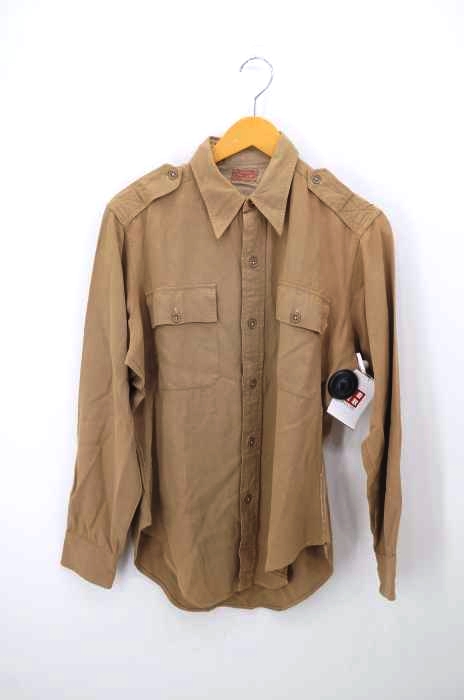 ユーズドフルギ USED古着 40～50S regulation military form fit エポレット付 レーヨンミリタリーシャツ メンズ 表記無 表記無