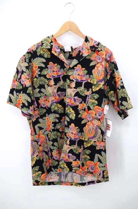 Hilo Hattie(ヒロハッティ) コットン Hwaii製 ボタニカル柄 アロハシャツ メンズ import：L import：L