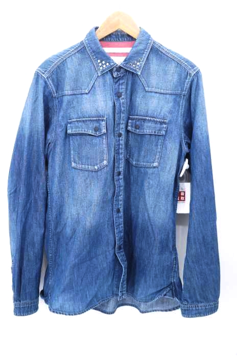 WHITE MOUNTAINEERING（ホワイトマウンテニアリング） 6oz DENIM STUDS WESTERN SHIRT メンズ トップス カジュアルシャツ