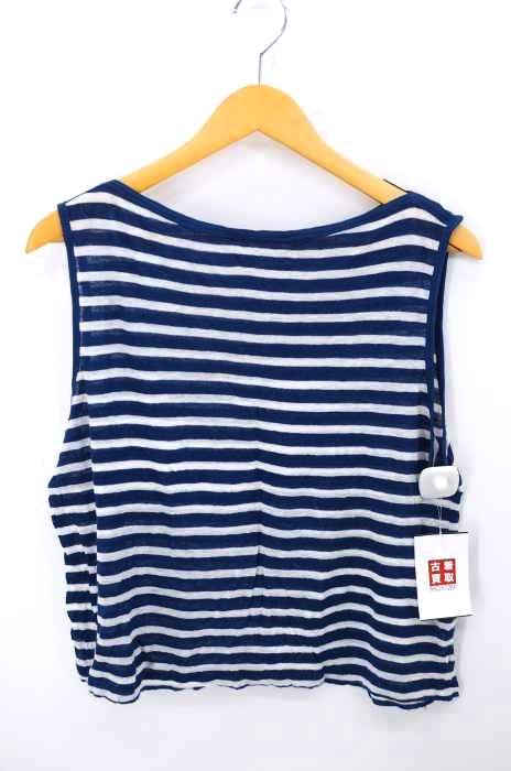 T by Alexander Wang(ティーバイアレキサンダーワン) リネンレーヨン ノースリーブボーダーTシャツ レディース import：XS import：XS